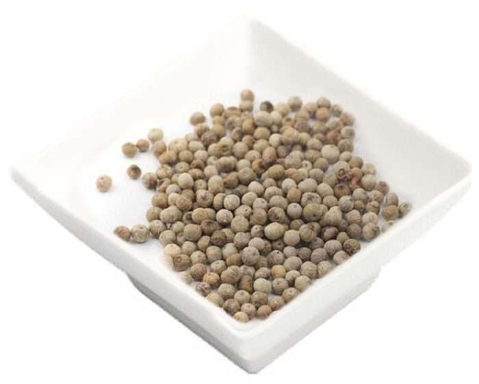 Top view of white different shapes bowls